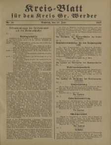 Kreis - Blatt für den Kreis Gr. Werder, 1927, Nr.30