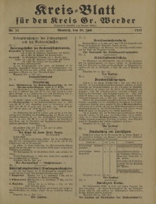 Kreis - Blatt für den Kreis Gr. Werder, 1927, Nr.31