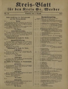 Kreis - Blatt für den Kreis Gr. Werder, 1927, Nr.32