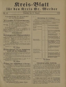 Kreis - Blatt für den Kreis Gr. Werder, 1927, Nr.35