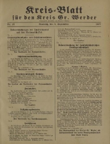 Kreis - Blatt für den Kreis Gr. Werder, 1927, Nr.37