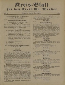 Kreis - Blatt für den Kreis Gr. Werder, 1927, Nr.39