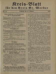 Kreis - Blatt für den Kreis Gr. Werder, 1927, Nr.44
