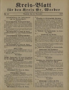 Kreis - Blatt für den Kreis Gr. Werder, 1927, Nr.46