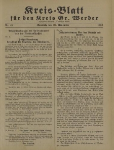 Kreis - Blatt für den Kreis Gr. Werder, 1927, Nr.48