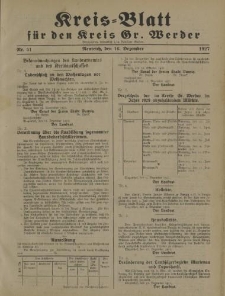 Kreis - Blatt für den Kreis Gr. Werder, 1927, Nr.51
