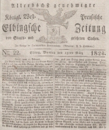 Elbingsche Zeitung, No. 22 Montag, 15 März 1824