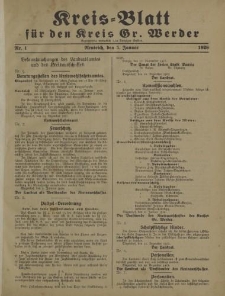 Kreis - Blatt für den Kreis Gr. Werder, 1928, Nr.1