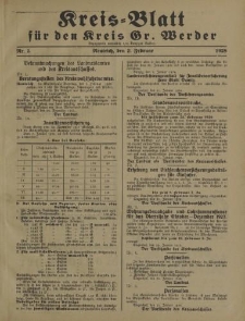 Kreis - Blatt für den Kreis Gr. Werder, 1928, Nr.5