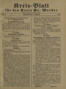 Kreis - Blatt für den Kreis Gr. Werder, 1928, Nr.6