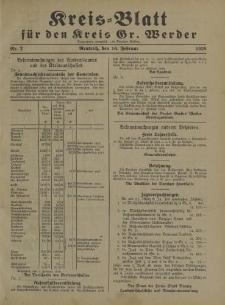Kreis - Blatt für den Kreis Gr. Werder, 1928, Nr.7