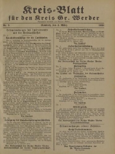 Kreis - Blatt für den Kreis Gr. Werder, 1928, Nr.9