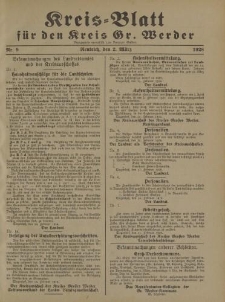 Kreis - Blatt für den Kreis Gr. Werder, 1928, Nr.9
