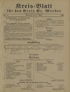 Kreis - Blatt für den Kreis Gr. Werder, 1928, Nr.11