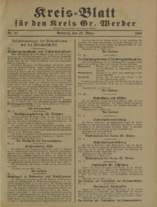 Kreis - Blatt für den Kreis Gr. Werder, 1928, Nr.12