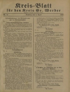 Kreis - Blatt für den Kreis Gr. Werder, 1928, Nr.14