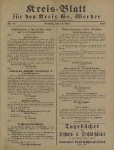 Kreis - Blatt für den Kreis Gr. Werder, 1928, Nr.19