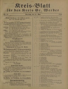 Kreis - Blatt für den Kreis Gr. Werder, 1928, Nr.22