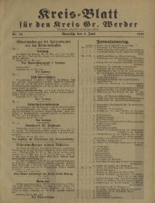 Kreis - Blatt für den Kreis Gr. Werder, 1928, Nr.23