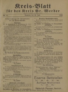 Kreis - Blatt für den Kreis Gr. Werder, 1928, Nr.29
