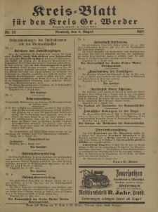 Kreis - Blatt für den Kreis Gr. Werder, 1928, Nr.32