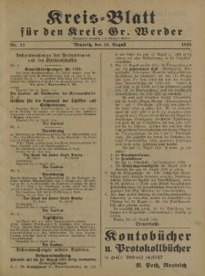 Kreis - Blatt für den Kreis Gr. Werder, 1928, Nr.33