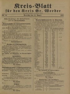 Kreis - Blatt für den Kreis Gr. Werder, 1928, Nr.34