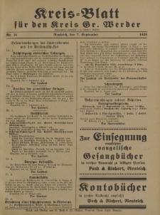 Kreis - Blatt für den Kreis Gr. Werder, 1928, Nr.36