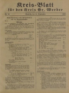 Kreis - Blatt für den Kreis Gr. Werder, 1928, Nr.38