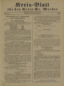 Kreis - Blatt für den Kreis Gr. Werder, 1928, Nr.45