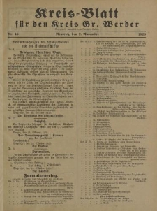 Kreis - Blatt für den Kreis Gr. Werder, 1928, Nr.46