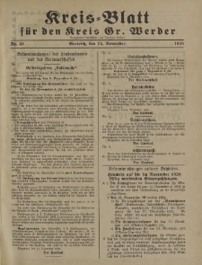 Kreis - Blatt für den Kreis Gr. Werder, 1928, Nr.48