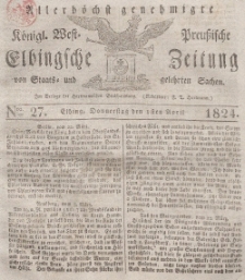 Elbingsche Zeitung, No. 27 Donnerstag, 1 April 1824