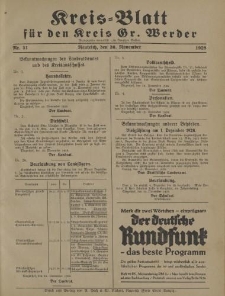 Kreis - Blatt für den Kreis Gr. Werder, 1928, Nr.51