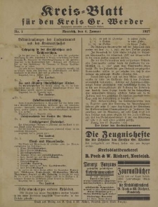 Kreis - Blatt für den Kreis Großer Werder, 1927-1928