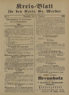 Kreis - Blatt für den Kreis Gr. Werder, 1925, Nr.2