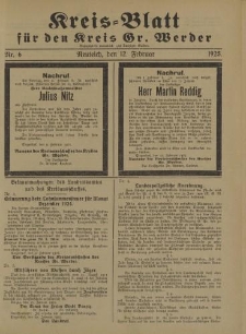 Kreis - Blatt für den Kreis Gr. Werder, 1925, Nr.6