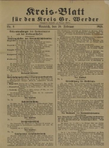 Kreis - Blatt für den Kreis Gr. Werder, 1925, Nr.8