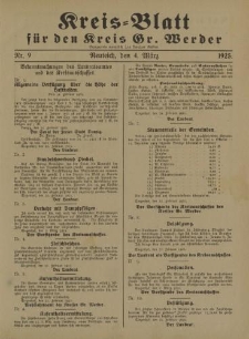 Kreis - Blatt für den Kreis Gr. Werder, 1925, Nr.9