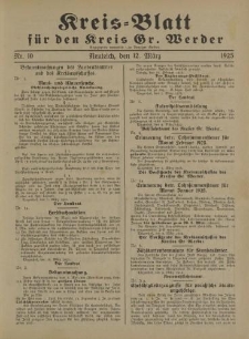 Kreis - Blatt für den Kreis Gr. Werder, 1925, Nr.10