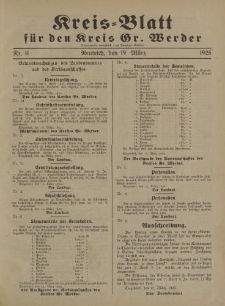 Kreis - Blatt für den Kreis Gr. Werder, 1925, Nr.11