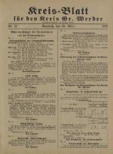Kreis - Blatt für den Kreis Gr. Werder, 1925, Nr.12