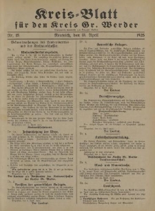 Kreis - Blatt für den Kreis Gr. Werder, 1925, Nr.15