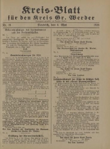 Kreis - Blatt für den Kreis Gr. Werder, 1925, Nr.18