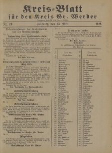 Kreis - Blatt für den Kreis Gr. Werder, 1925, Nr.20