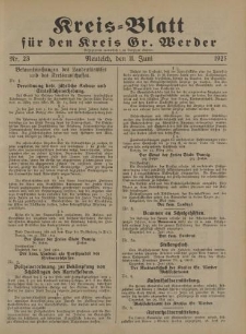 Kreis - Blatt für den Kreis Gr. Werder, 1925, Nr.23