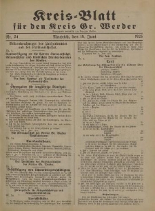 Kreis - Blatt für den Kreis Gr. Werder, 1925, Nr.24