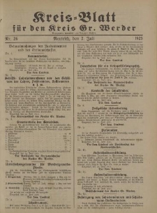 Kreis - Blatt für den Kreis Gr. Werder, 1925, Nr.26