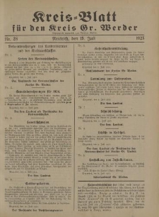 Kreis - Blatt für den Kreis Gr. Werder, 1925, Nr.28