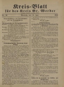 Kreis - Blatt für den Kreis Gr. Werder, 1925, Nr.30